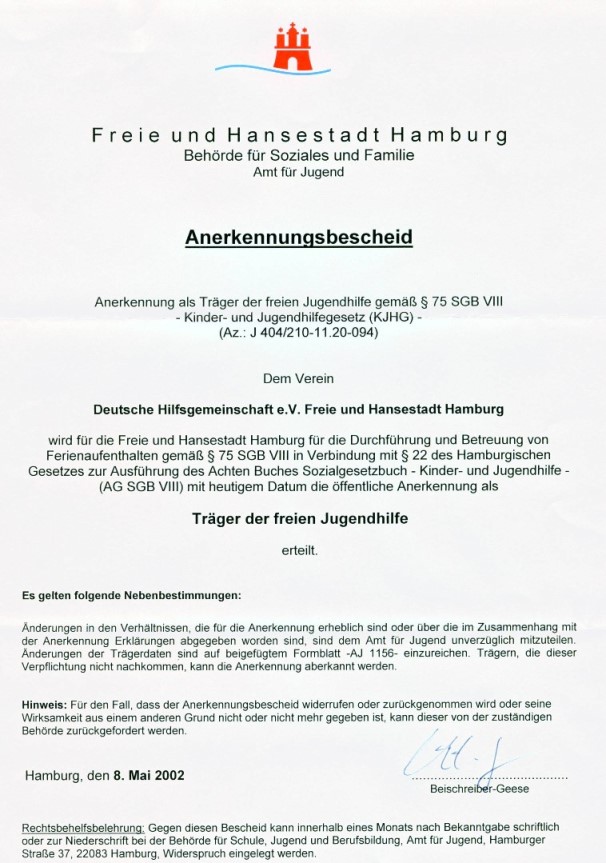 Anerkennung als freier Träger